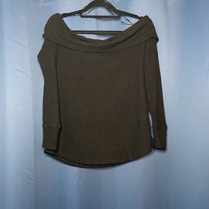 BP Off Shoulder Black Long Sleeve Knit Sweater